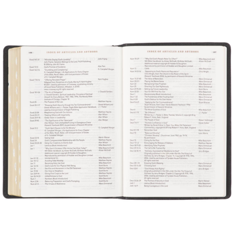 Black Full Grain Leather Spiritual Growth Bible