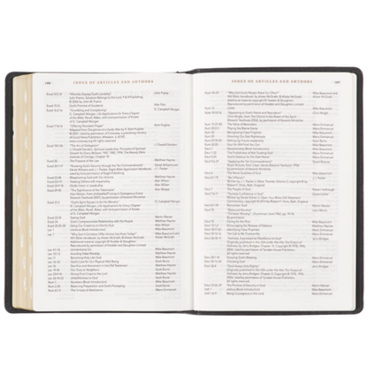 Black Full Grain Leather Spiritual Growth Bible