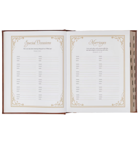 Brown Faux Leather Family Heritage Bible