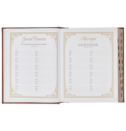 Brown Faux Leather Family Heritage Bible