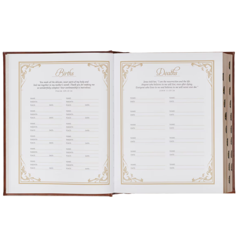 Brown Faux Leather Family Heritage Bible