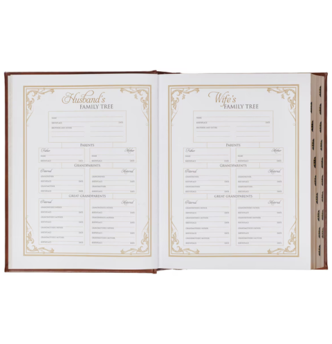 Brown Faux Leather Family Heritage Bible