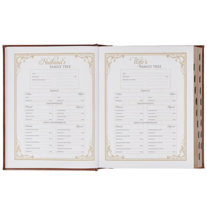 Brown Faux Leather Family Heritage Bible