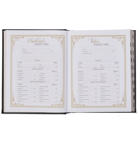 Black Faux Leather Hardcover Family Heritage Bible