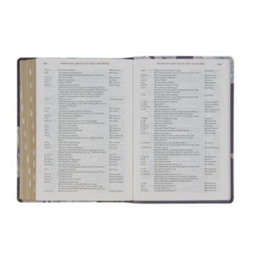 Slate-colored Floral Print Faux Leather Spiritual Growth Bible