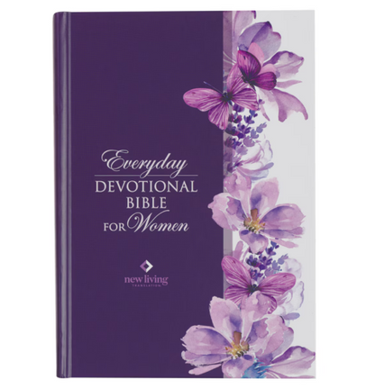 Purple Floral Hardcover NLT Everyday Devotional Bible for Women