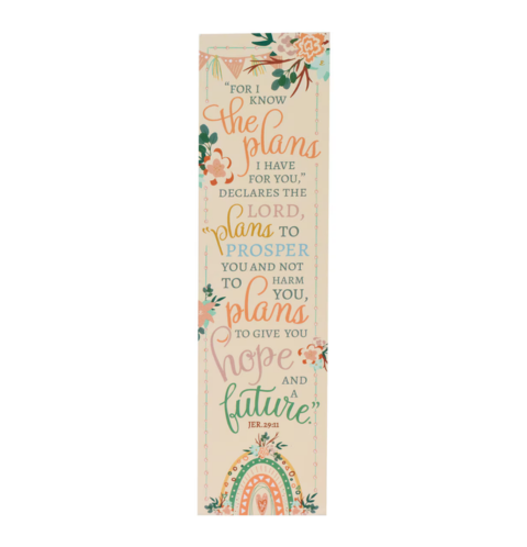 I Know the Plans Peach Floral Sunday School/Teacher Bookmark Set - Jeremiah 29:11