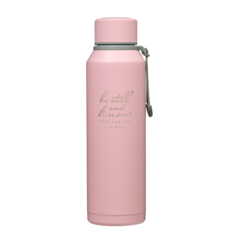 Be Still Pink Stainless Steel Water Bottle - Psalm 46:10