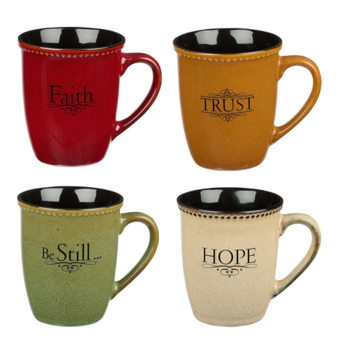 Faith, Hope, Trust & Be Still Stoneware Mug Set