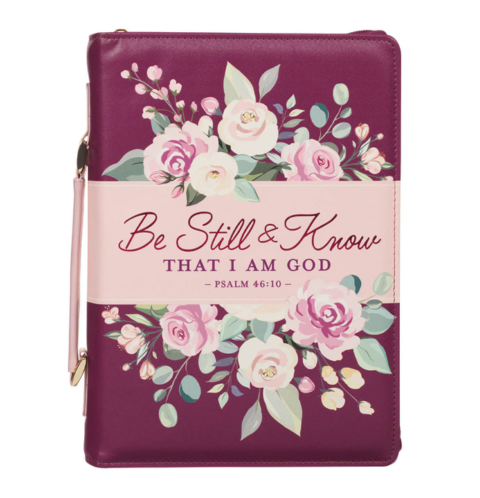 Be Still and Know Pearlescent Plum Fashion Bible Cover - Psalm 46:10