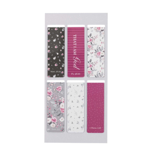 Pink Roses Magnetic Bookmark Set