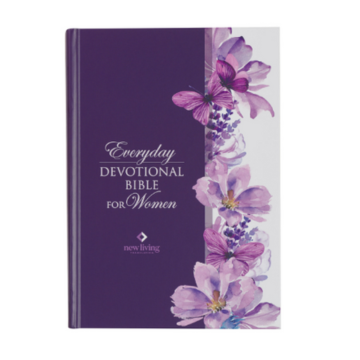 Purple Floral Hardcover NLT Everyday Devotional Bible for Women