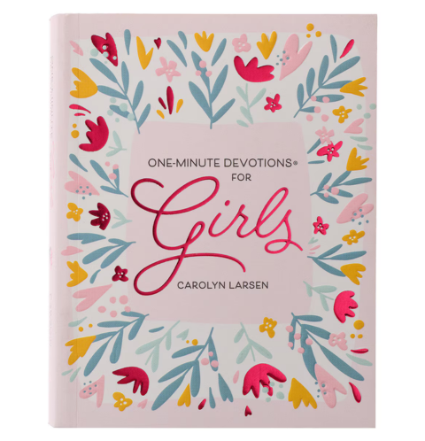 Pink Floral Softcover One-Minute Devotions for Girls