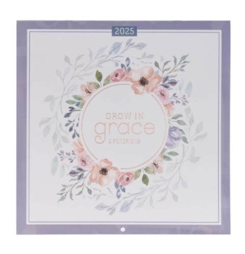 Grow in Grace 2025 Large Wall Calendar - 2 Peter 3:18