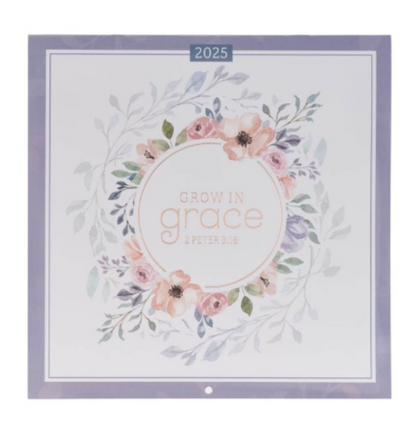 Grow in Grace 2025 Large Wall Calendar - 2 Peter 3:18