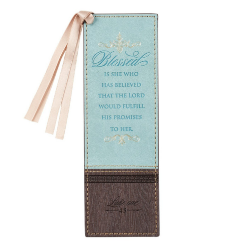 Blessed Is She Who Has Believed Faux Leather Bookmark - Luke 1:45