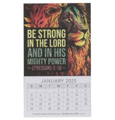 Be Strong in the Lord 2025 Mini Magnetic Calendar - Ephesians 6:10