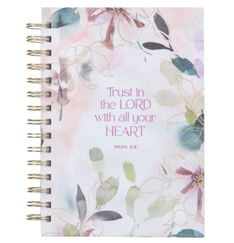 Trust in the Lord Purple Bloom Wirebound Journal - Proverbs 3:5