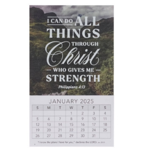 I Can Do All Things 2025 Mini Magnetic Calendar - Philippians 4:13