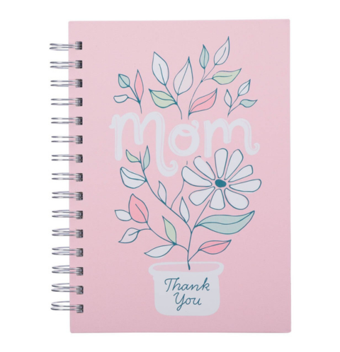 Thank You Mom Pink and White Daisy Wirebound Journal - 1 Thessalonians 5:16-18