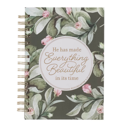 Everything Beautiful Green Wreath Wirebound Journal - Ecclesiastes 3:11