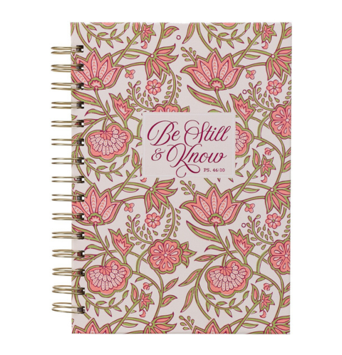 Be Still and Know Pink Spring Wirebound Journal - Psalm 46:10