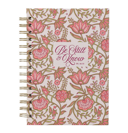 Be Still and Know Pink Spring Wirebound Journal - Psalm 46:10