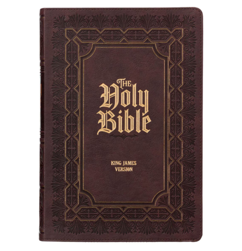 Burgundy Faux Leather Large Print King James Study Bible with Thumb Index