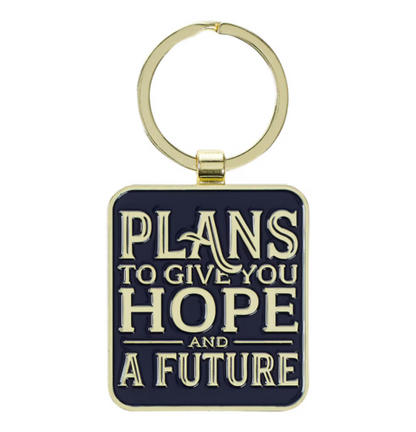 Plans to Give You Hope Epoxy-coated Metal Keychain - Jeremiah 29:11