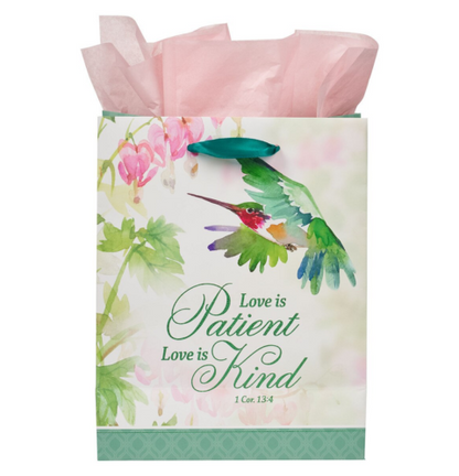 Love is Patient Hummingbird Medium Gift Bag - 1 Corinthians 13:4