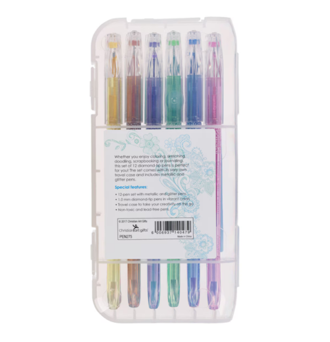 Metallic & Glitter Gel Pen Set - 12pc