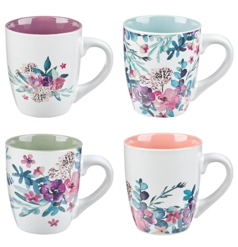 Rejoice Collection Four Piece Ceramic Coffee Mug Set