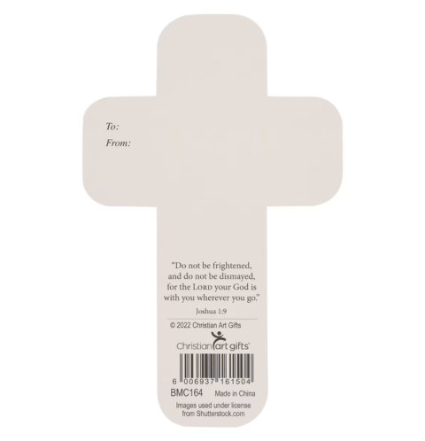 Be Strong and Courageous Monochrome Cross Bookmark Set - Joshua 1:9 (Set of 12)