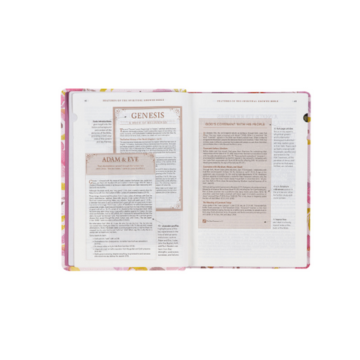 Pink Floral Faux Leather Spiritual Growth Bible