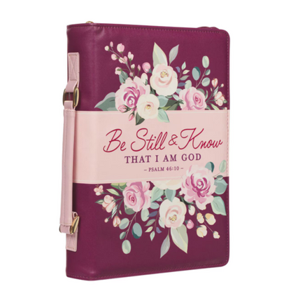 Be Still and Know Pearlescent Plum Fashion Bible Cover - Psalm 46:10