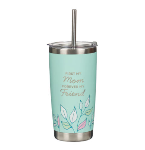 Forever My Friend Green Stainless Steel Travel Tumbler with Straw - Isaiah 62:4