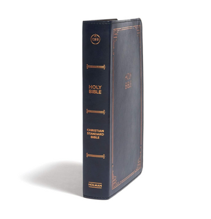 CSB Large Print Personal Size Reference Bible, Navy Leather Touch: Holy Bible(Personalizable)