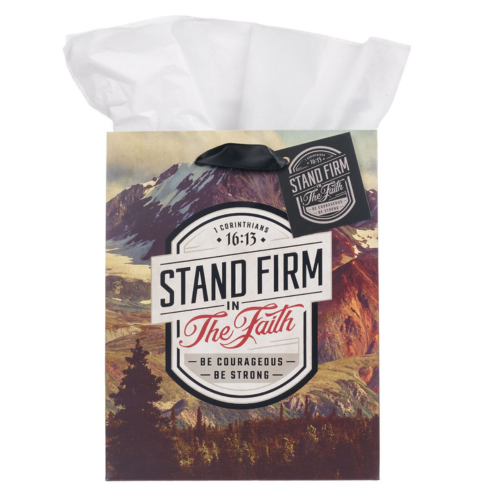 Stand Firm in the Faith Mountain View Medium Gift Bag - 1 Corinthians 16:14