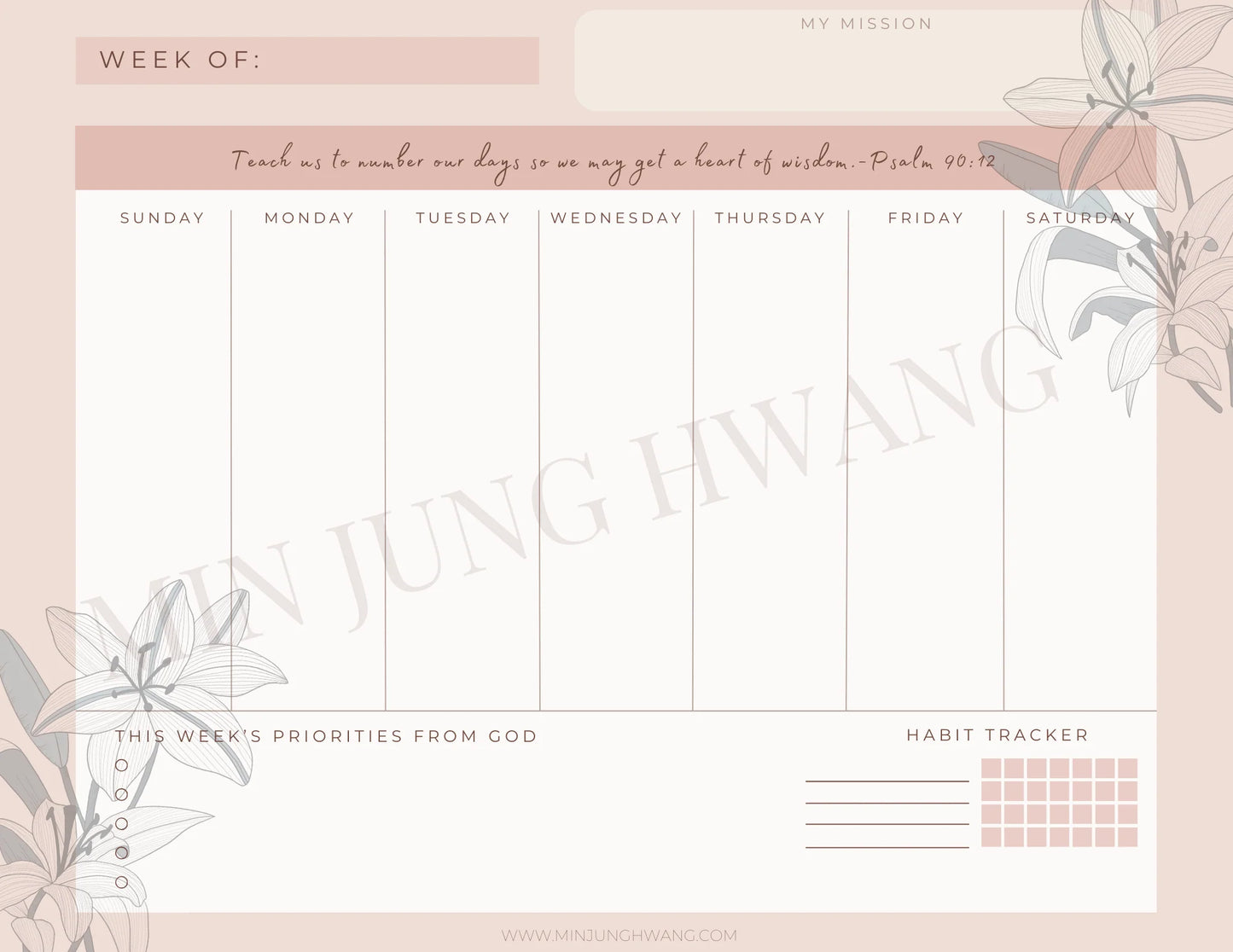 Digital Weekly Planner by Min Jung Hwang