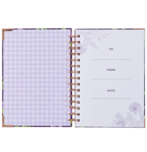 New Mercies Every Morning Purple Floral Wirebound Journal - Lamentations 3:22-23