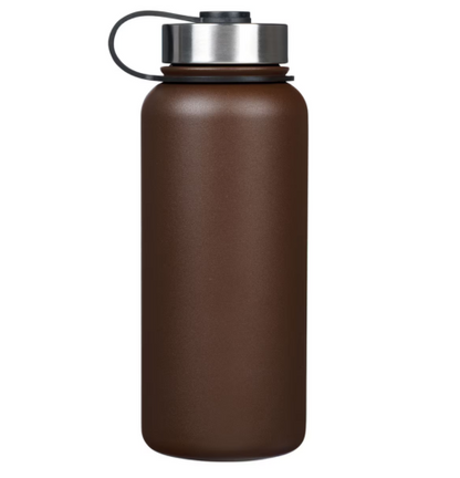 Strength and Courage Brown Stainless Steel Water Bottle - Joshua 1:9