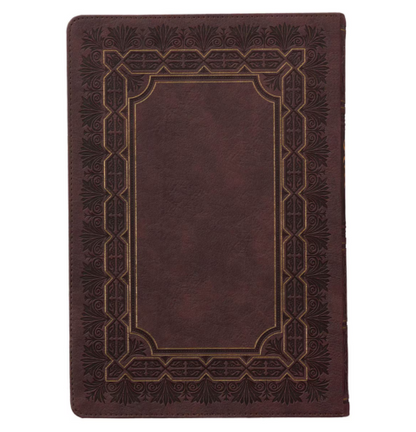 Burgundy Faux Leather Large Print King James Study Bible with Thumb Index