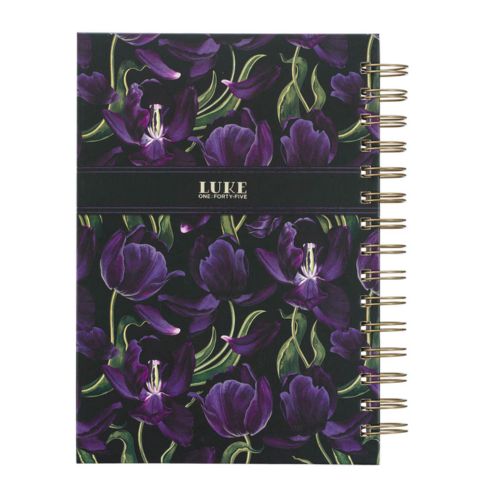 Blessed is She Purple Tulip Large Wirebound Journal - Luke 1:45