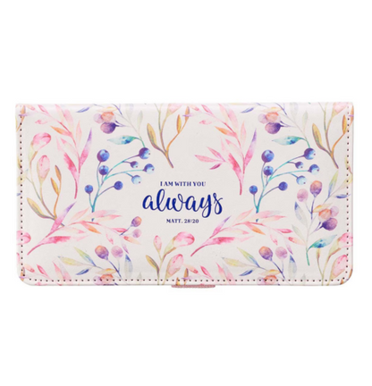 I Am With You Always Faux Leather Checkbook Cover - Matthew 28:20