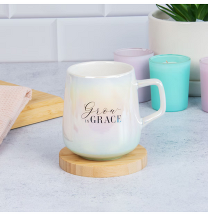 Grow in Grace Iridescent Ceramic Coffee Mug