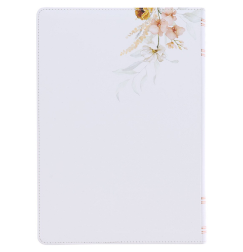 Cream-Colored Floral Faux Leather Spiritual Growth Bible