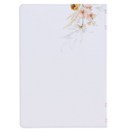 Cream-Colored Floral Faux Leather Spiritual Growth Bible