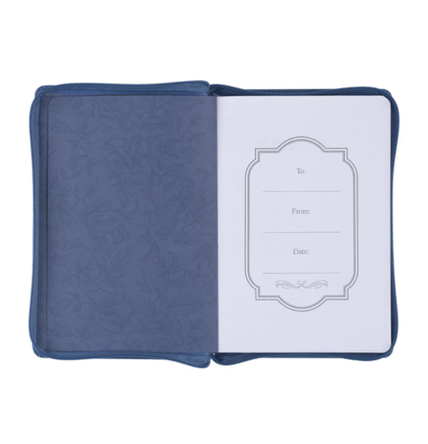 The Lord Will Guide You Blue Faux Leather Classic Journal with Zipper Closure - Isaiah 58:11