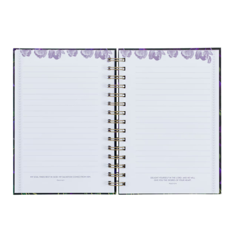 Blessed is She Purple Tulip Large Wirebound Journal - Luke 1:45