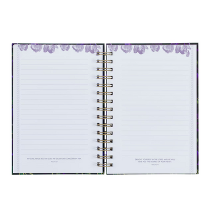 Blessed is She Purple Tulip Large Wirebound Journal - Luke 1:45